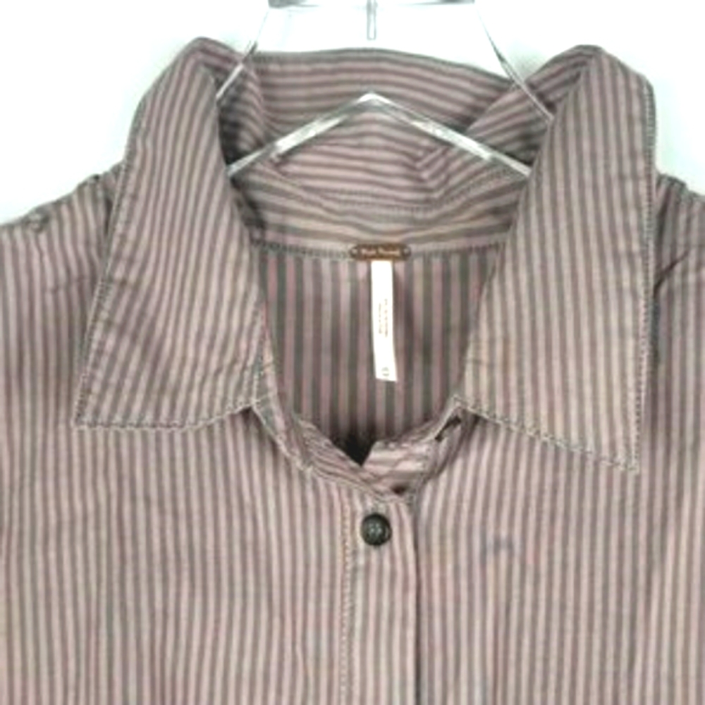 Free People Lakehouse Button-down Shirt Sz M - Picture 8 of 11
